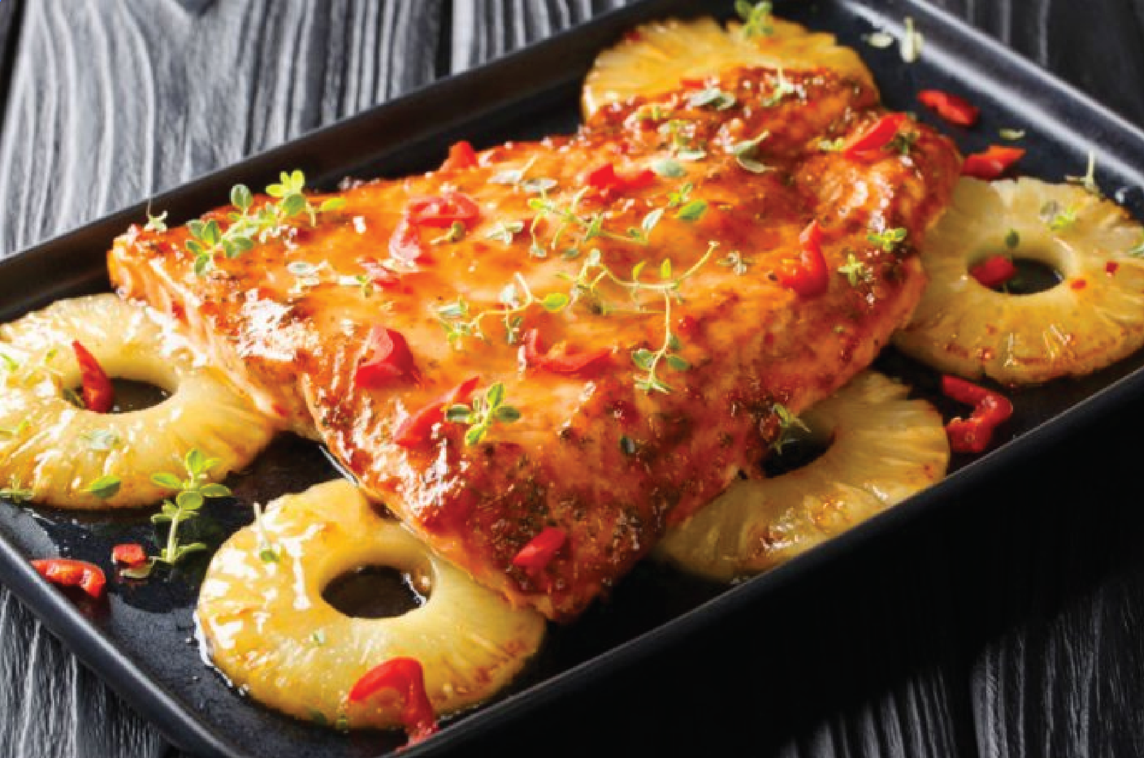 Pescado Empapelado con Salsa de Piña y Mostaza