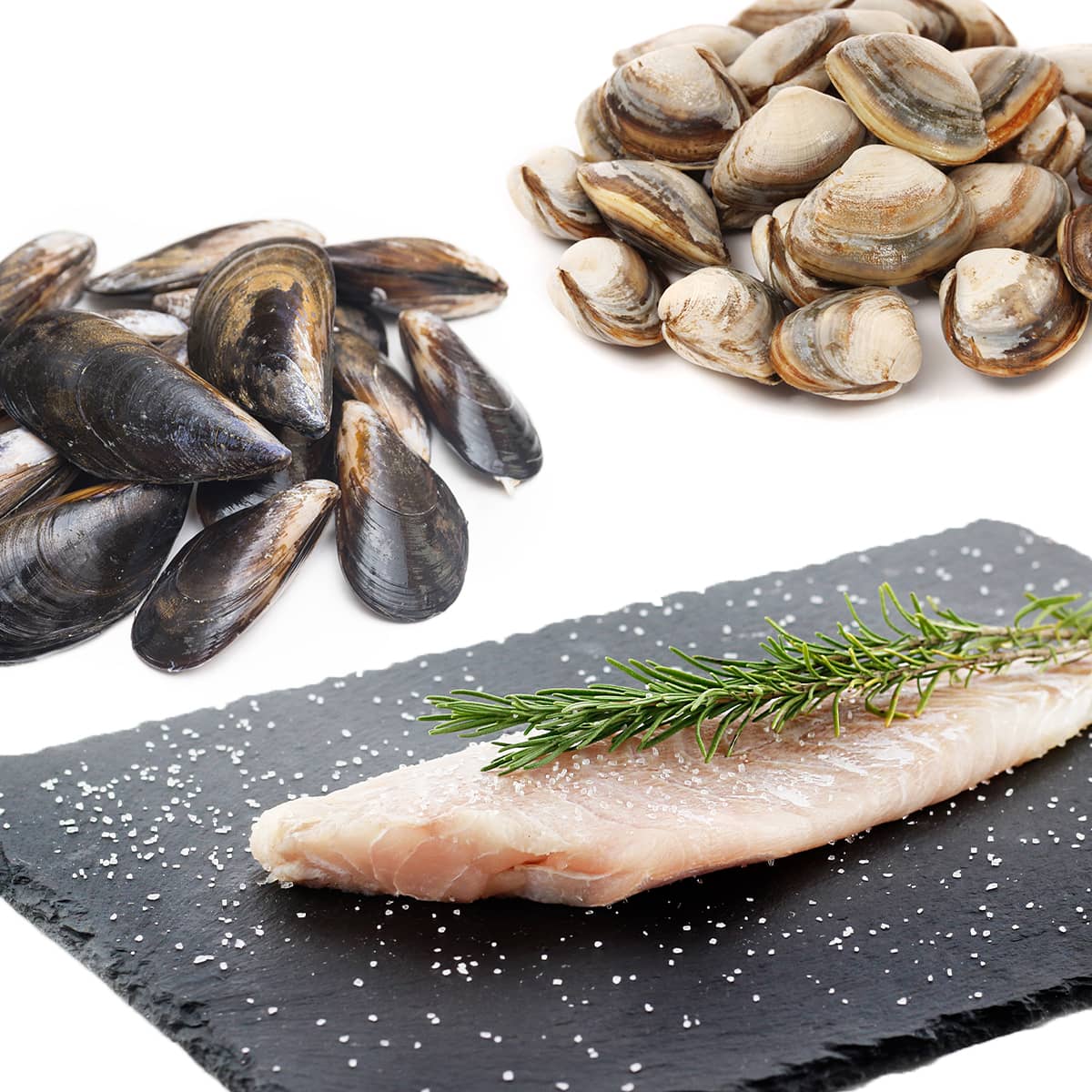 Combo corvina, almejas + mejillones