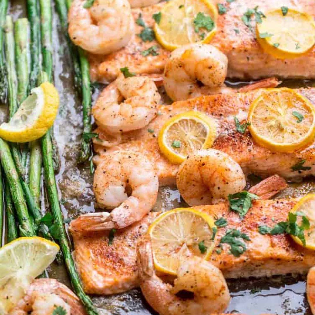 Salmón + camarón pelado y limpio